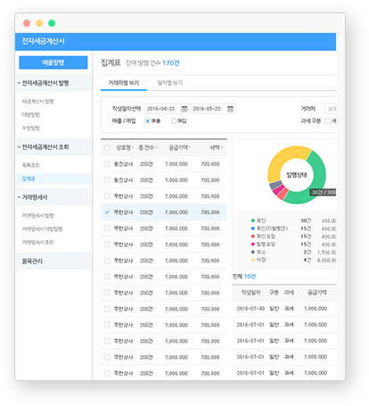 전자세금계산서 화면
